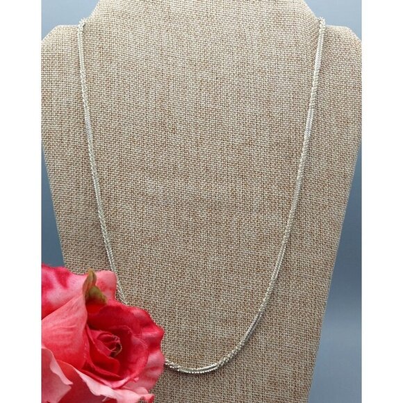 Unique Silver Tone Twisted Chain Rope Necklace Chain 24 Inches Long - Picture 4 of 10